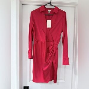 Elegant satin Red Dress